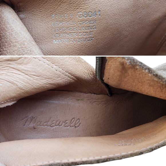 Madewell The Brenner Boot in Suede Tan Brown Side Zip Ankle Sz 9.5 - Picture 12 of 16